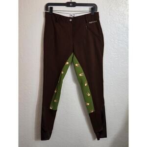 Buckwild Breeches Horse Riding Pants Women's Medium Brown Horse Print Equestrian